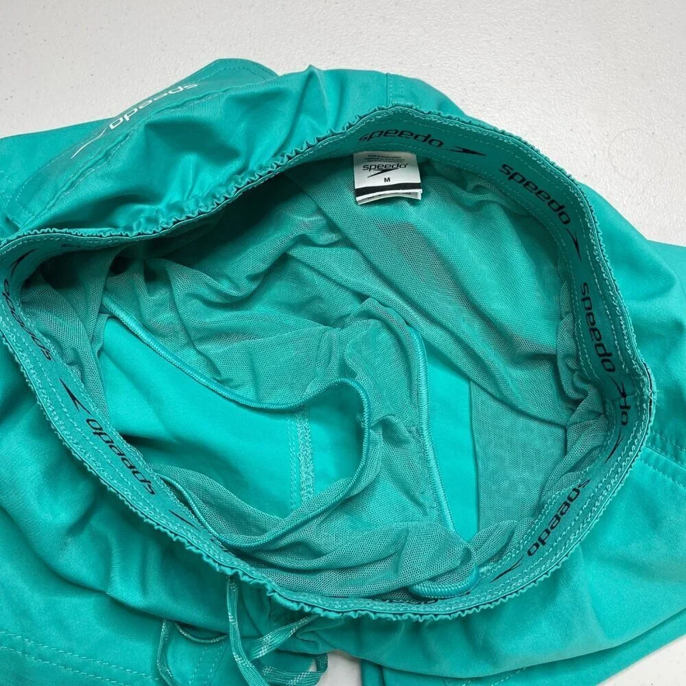Speedo Solid Volley Swim Shorts Men's M‎ Blue Green Beach Sports